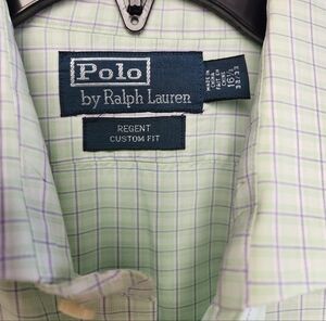 ❌SOLDPolo by Ralph Lauren Men's Light Green and Purple Plaid Shirt Regent